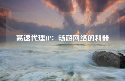 高速代理IP：畅游网络的利器
