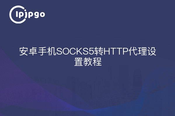 安卓手机SOCKS5转HTTP代理设置教程