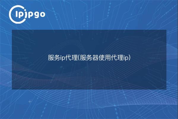Service ip proxy (server using proxy ip) - IPIPGO