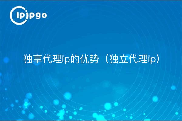 独享代理ip的优势(独立代理ip)