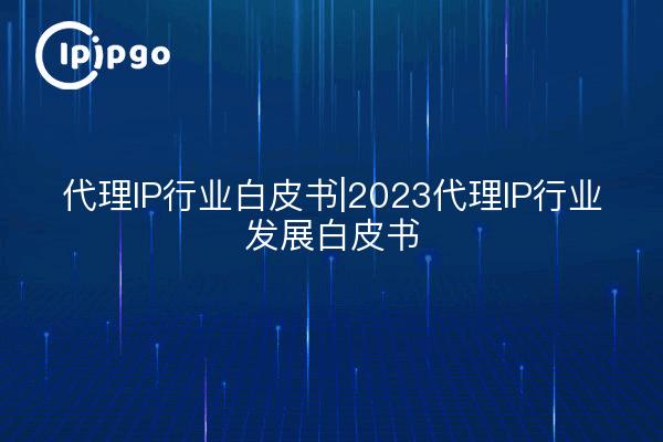 Proxy IP Industry White Paper | 2023 Proxy IP Industry Development White Paper