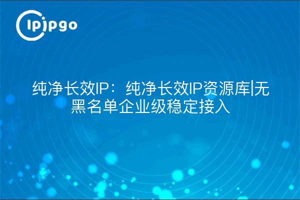 Pure Long Lasting IP : Référentiel IP pur et durable|Aucune liste noire Accès stable pour l'entreprise