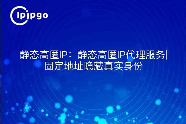 IP Estática de Alto Estigma: Servicio Proxy de IP Estática de Alto Estigma | Direcciones Fijas para Ocultar la Identidad Real