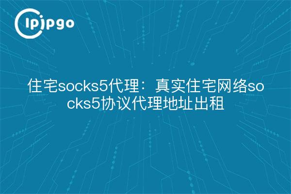 住宅socks5代理：真实住宅网络socks5协议代理地址出租
