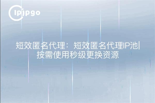 Kurzlebige anonyme Proxys: Kurzlebige anonyme Proxy-IP-Pools | Austausch von Ressourcen auf Abruf von Sekunde zu Sekunde