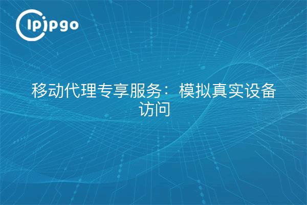 移动代理专享服务：模拟真实设备访问