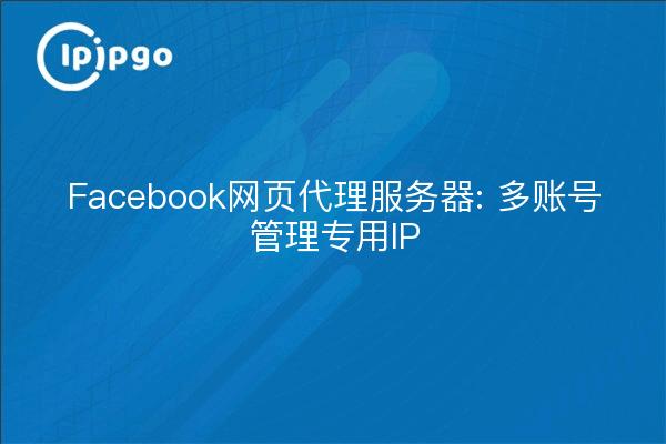 Facebook网页代理服务器: 多账号管理专用IP