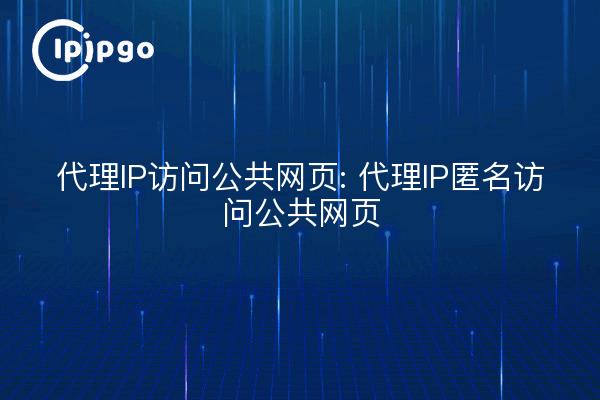 Proxy IP de acceso a páginas web públicas: Proxy IP de acceso anónimo a páginas web públicas