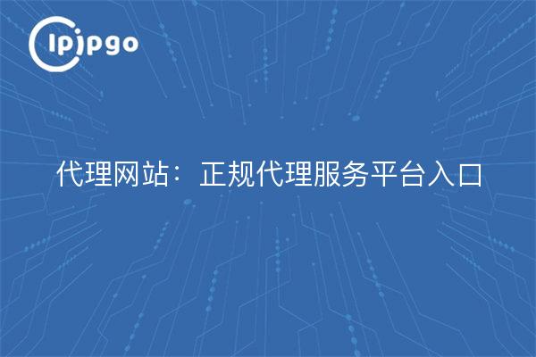 Proxy website: formal proxy service platform portal