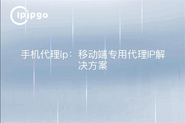 IP proxy móvil: solución IP proxy dedicada móvil