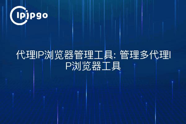 代理IP浏览器管理工具: 管理多代理IP浏览器工具
