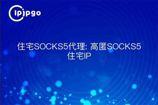 住宅SOCKS5代理: 高匿SOCKS5住宅IP