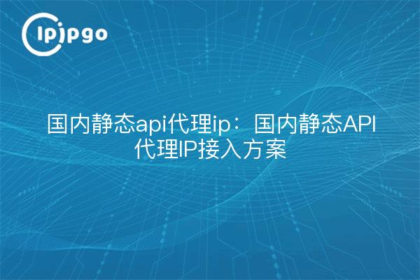 Inländische statische API-Proxy-IP: Inländisches statisches API-Proxy-IP-Zugangsprogramm