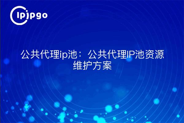 Öffentlicher Proxy-IP-Pool: Programm zur Pflege der Ressourcen des öffentlichen Proxy-IP-Pools