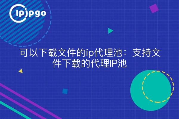 可以下载文件的ip代理池:支持文件下载的代理IP池