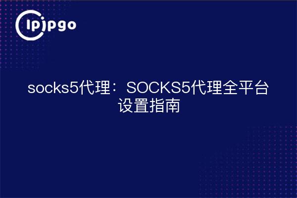 socks5代理:SOCKS5代理全平台设置指南