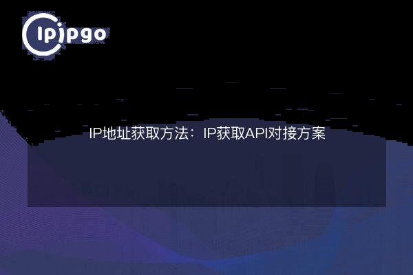 IP address acquisition method: IP acquisition API docking program - IPIPGO