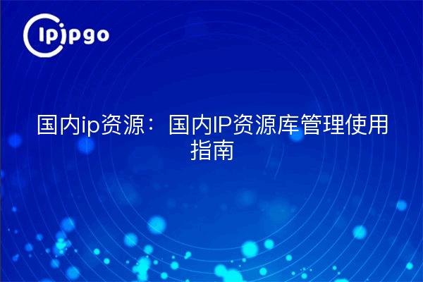 Ressources IP nationales : guide d'utilisation pour la gestion des dépôts IP nationaux