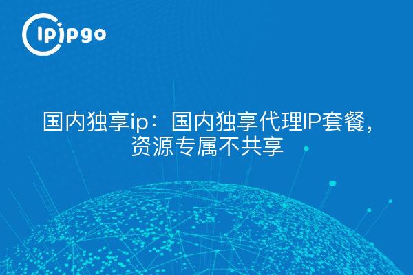 国内独享ip：国内独享代理IP套餐，资源专属不共享