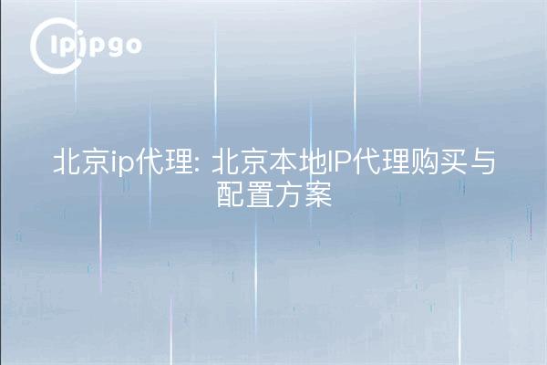 Proxy IP de Pekín: Solución de compra y configuración del proxy IP local de Pekín