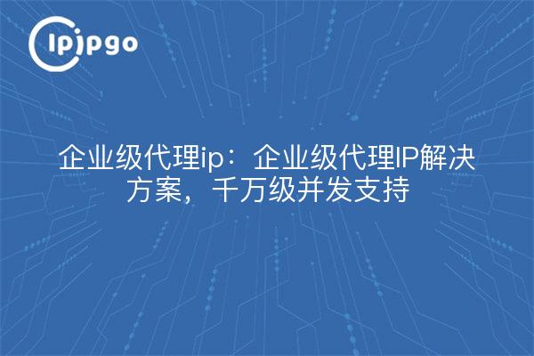 Unternehmens-Proxy-IP: Unternehmens-Proxy-IP-Lösung, Unterstützung von zehn Millionen Gleichzeitigkeiten
