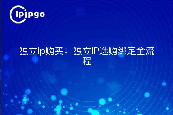 独立ip购买:独立IP选购绑定全流程