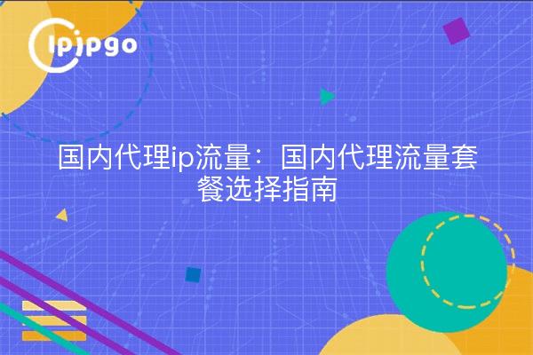 Inländischer Proxy-IP-Verkehr: Leitfaden zur Auswahl eines inländischen Proxy-Verkehrspakets