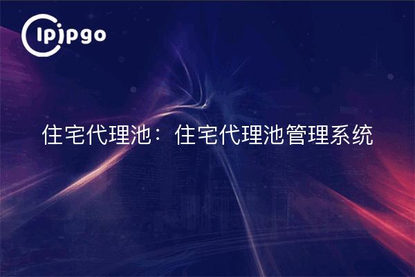 住宅代理池:住宅代理池管理系统