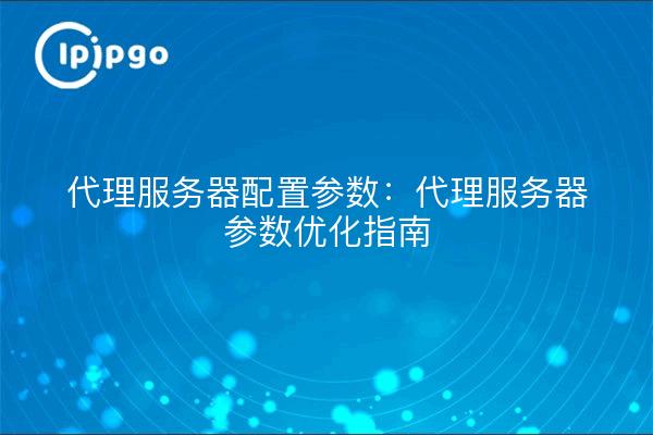 代理服务器配置参数：代理服务器参数优化指南