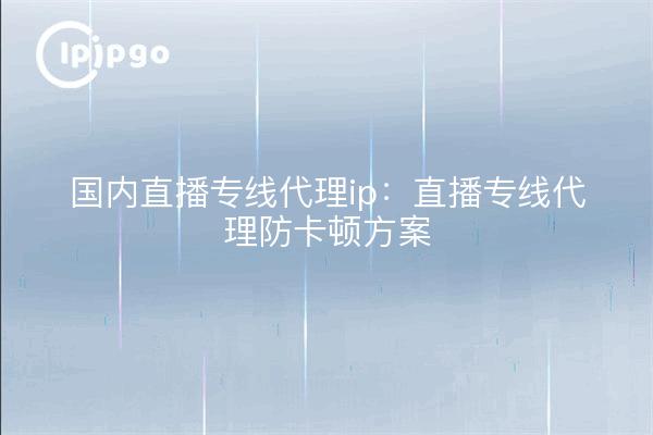 Domestic live dedicated line proxy ip: live dedicated line proxy anti-lag program