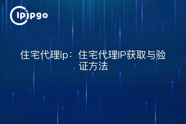 住宅代理ip：住宅代理IP获取与验证方法