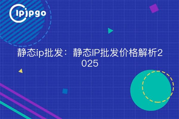 静态ip批发：静态IP批发价格解析2025