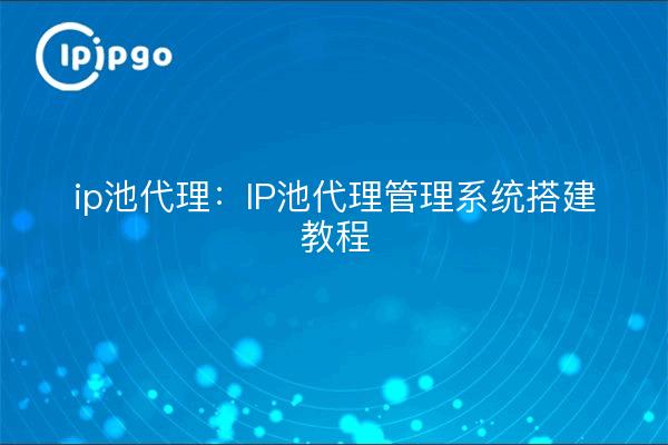 ip池代理：IP池代理管理系统搭建教程