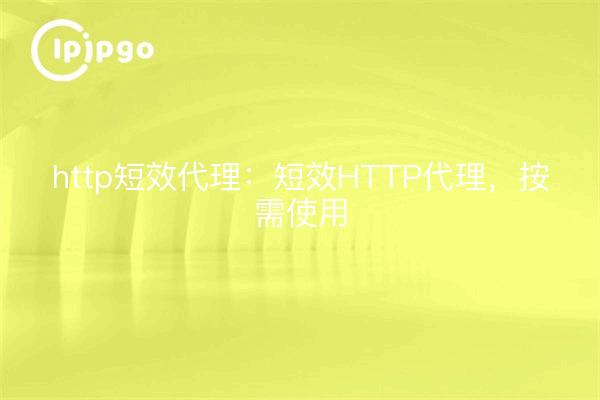 http短效代理：短效HTTP代理，按需使用