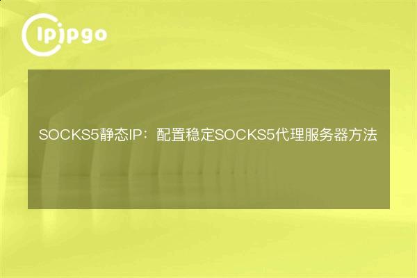SOCKS5 Static IP: Configuring a Stable SOCKS5 Proxy Server Method - IPIPGO
