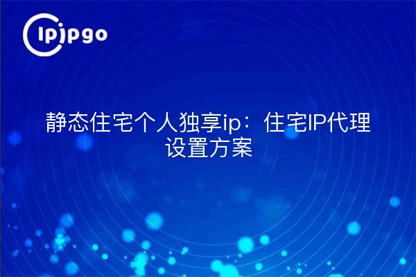 静态住宅个人独享ip：住宅IP代理设置方案