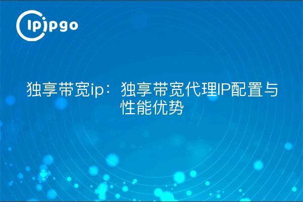 独享带宽ip:独享带宽代理IP配置与性能优势