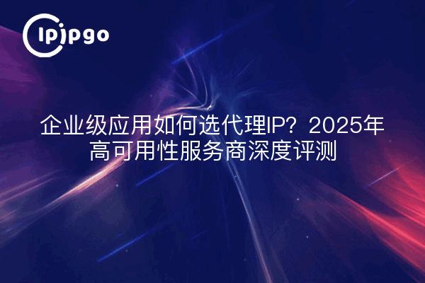 企业级应用如何选代理IP?2025年高可用性服务商深度评测