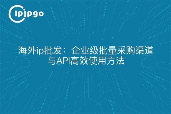 海外ip批发：企业级批量采购渠道与API高效使用方法