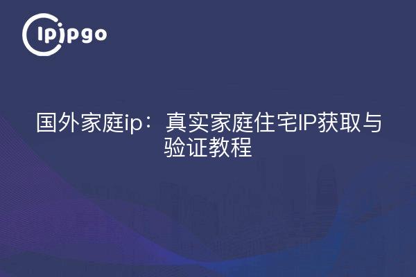国外家庭ip:真实家庭住宅IP获取与验证教程