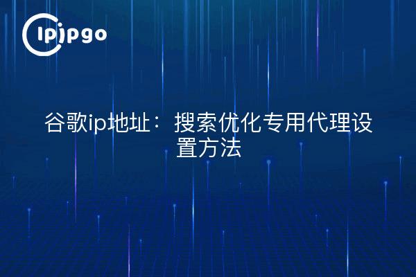 Google ip address: search optimization dedicated proxy setup method