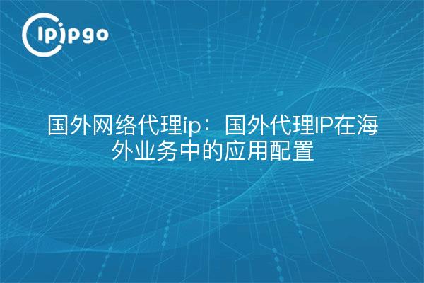 国外网络代理ip：国外代理IP在海外业务中的应用配置
