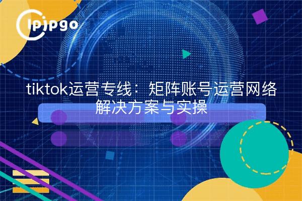 tiktok运营专线:矩阵账号运营网络解决方案与实操