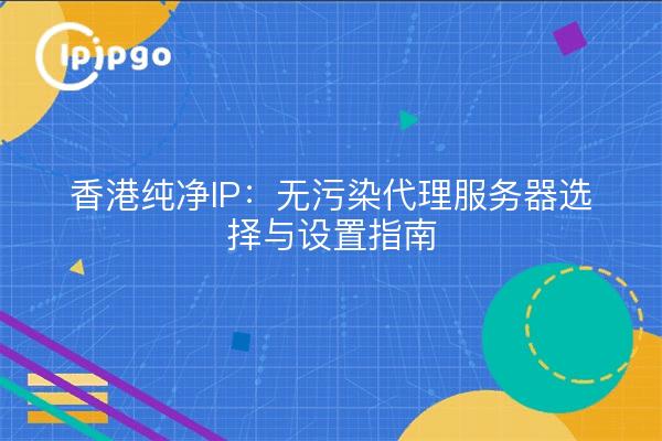 Hong Kong Pure IP: Guía de selección y configuración de servidores proxy sin contaminación