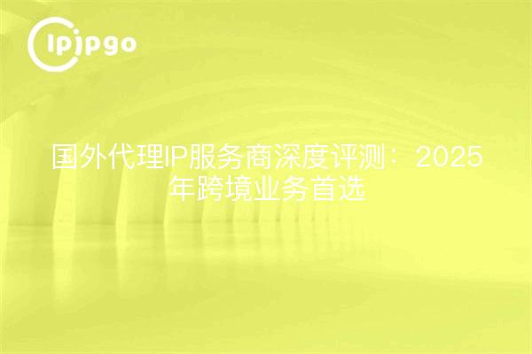 国外代理IP服务商深度评测：2025年跨境业务首选