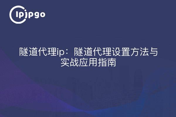 隧道代理ip:隧道代理设置方法与实战应用指南