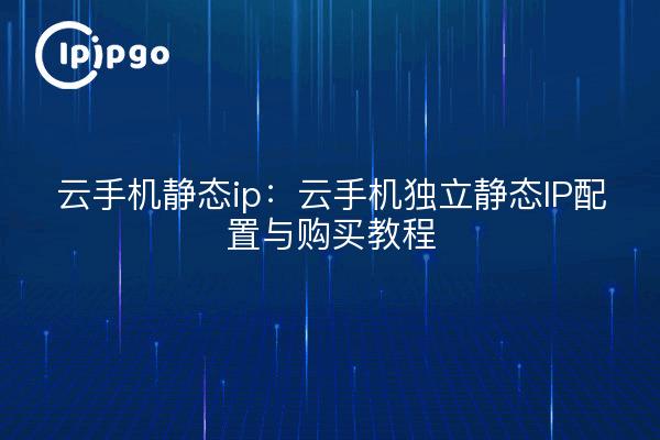 云手机静态ip:云手机独立静态IP配置与购买教程