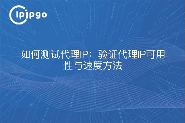 如何测试代理IP：验证代理IP可用性与速度方法