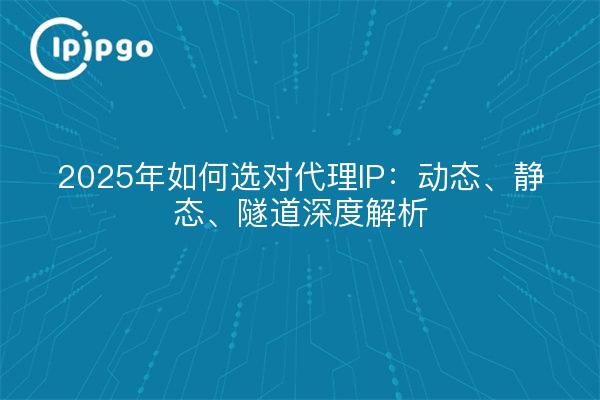 2025年如何选对代理IP:动态、静态、隧道深度解析