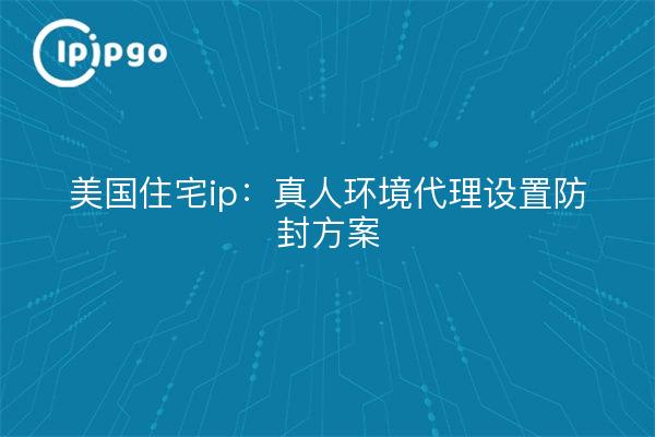 美国住宅ip：真人环境代理设置防封方案